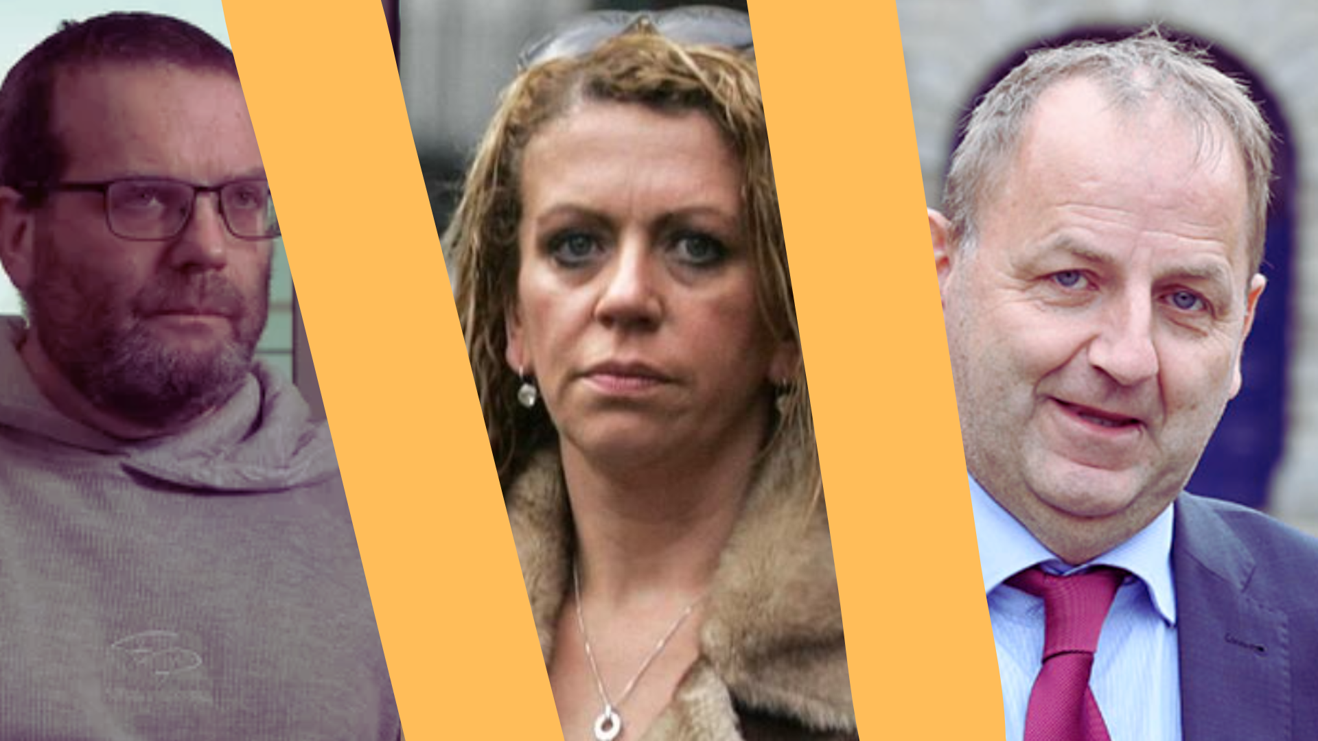 Famous whistleblowers (right to left) include Maurice McCabe An Garda Síochána,  Olivia Greene - Irish Nationwide, Shane Corr - Dept. of Health.